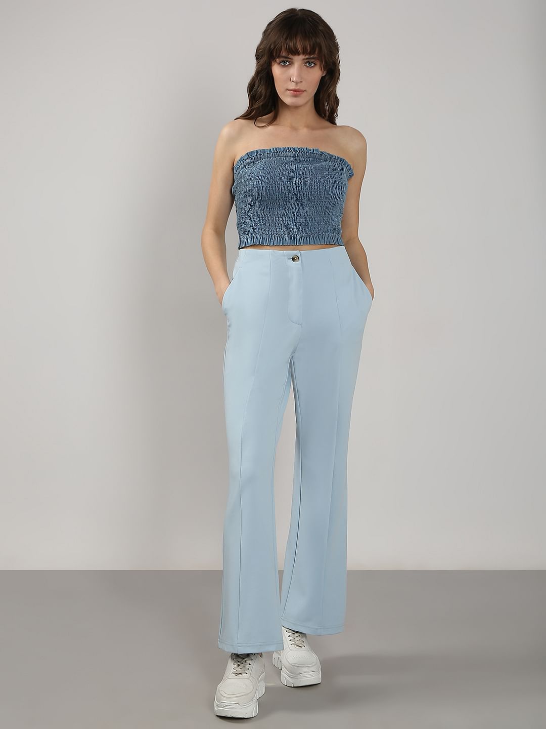 Light Blue Flared Pants