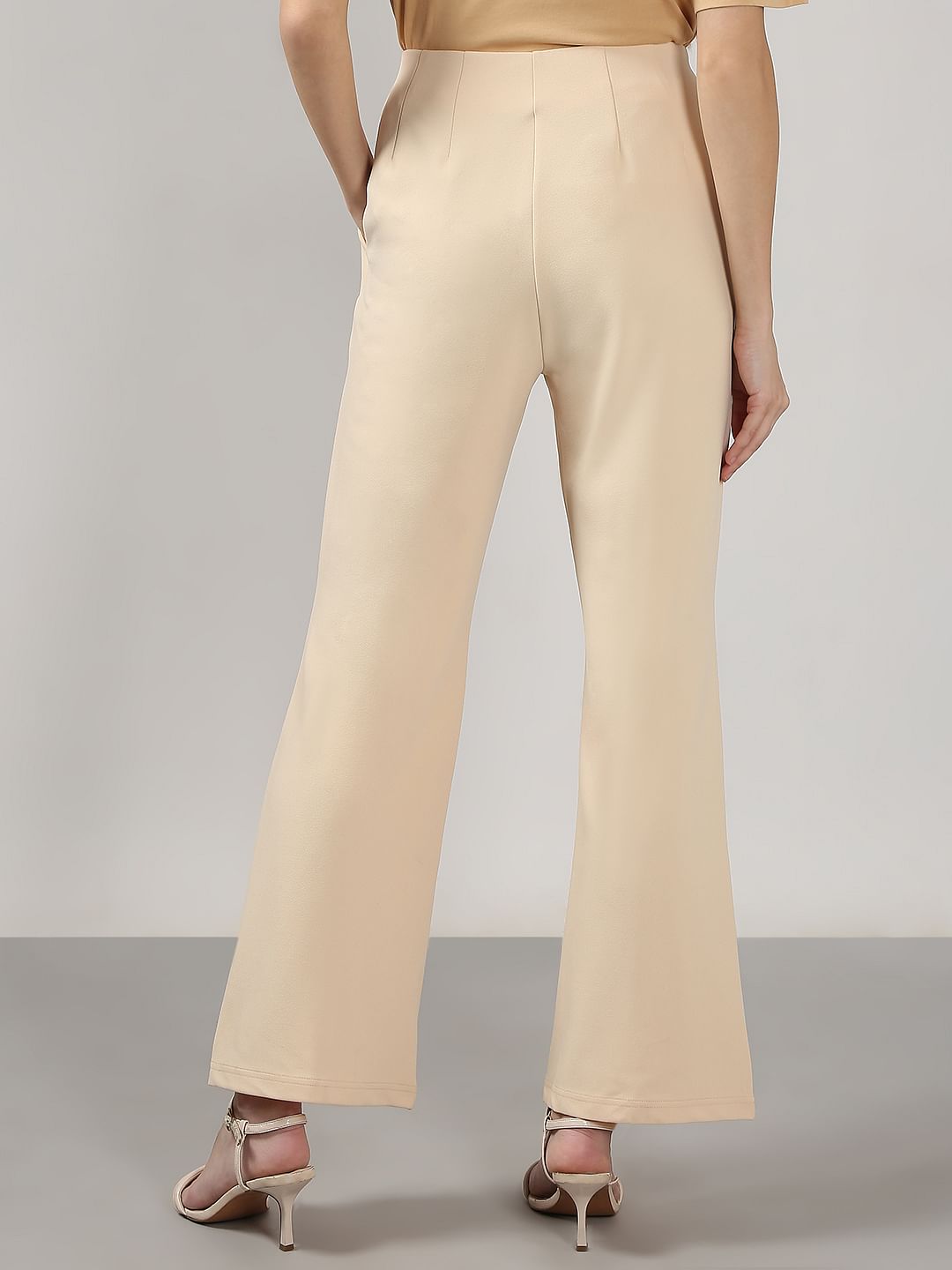 Beige Flared Pants