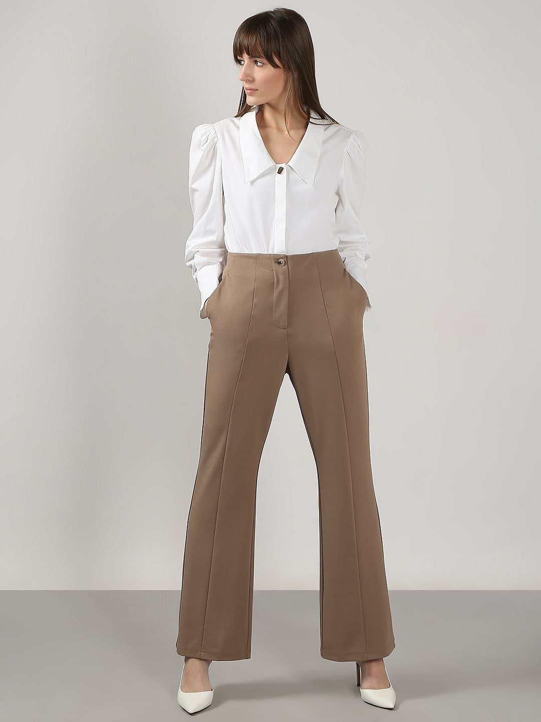 Brown Flared Pants