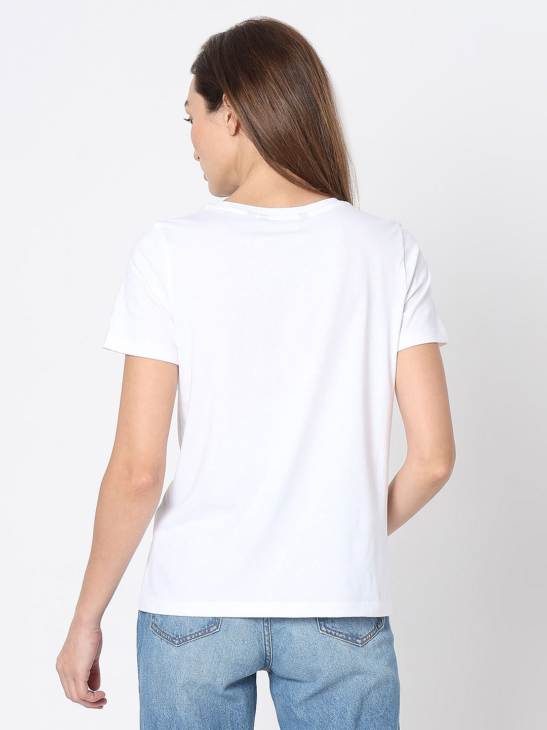 White Sketchface Cotton T-Shirt