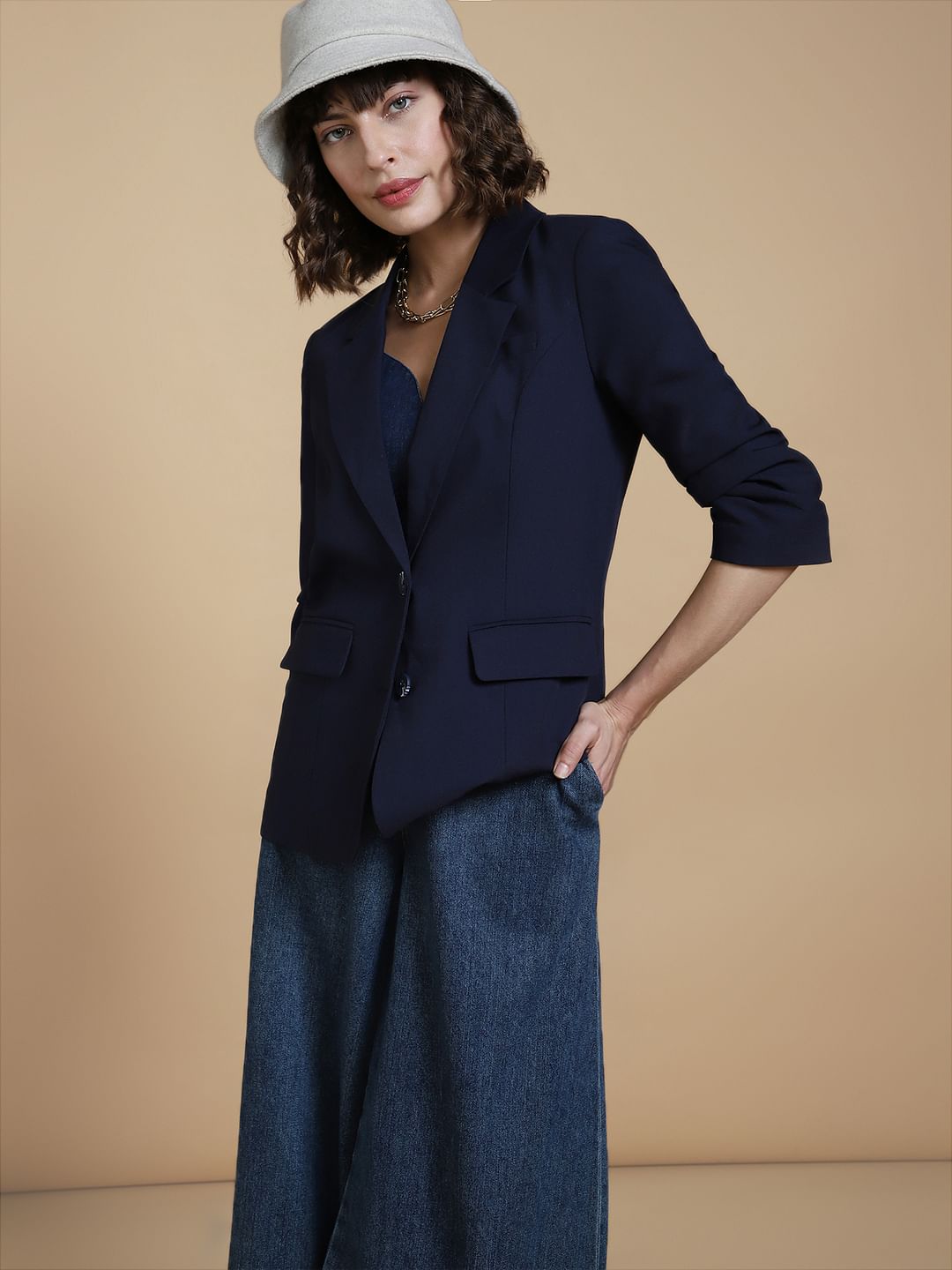 Navy Blue Tailored Blazer