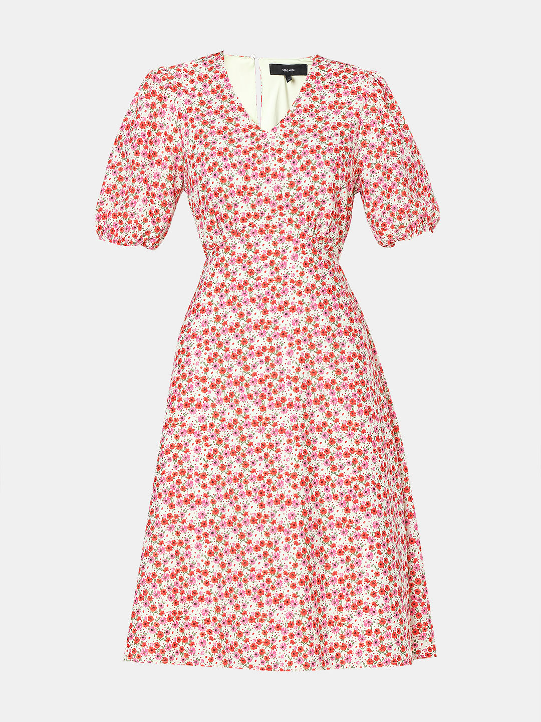 Red Floral Fit & Flare Dress