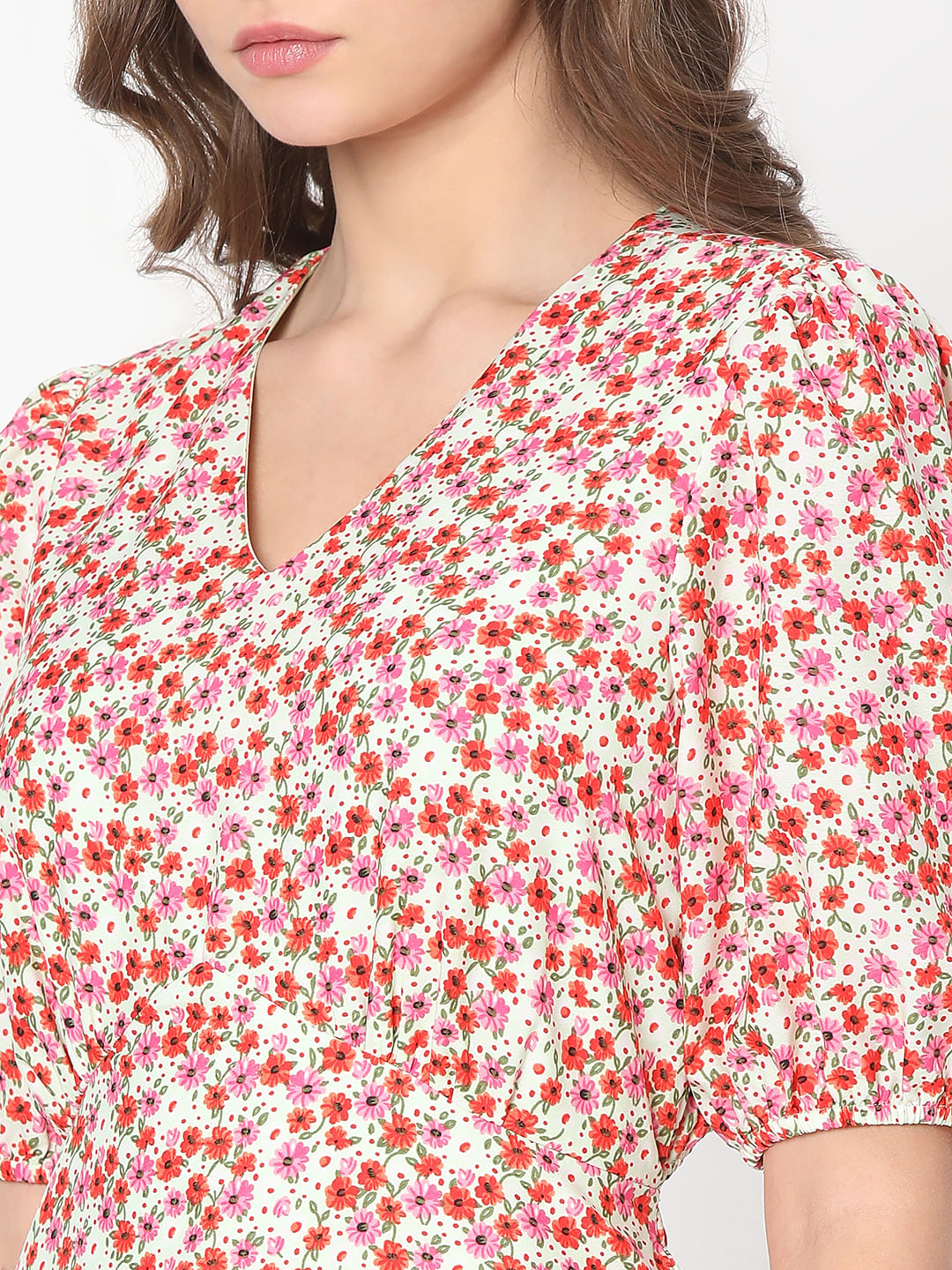 Red Floral Fit & Flare Dress