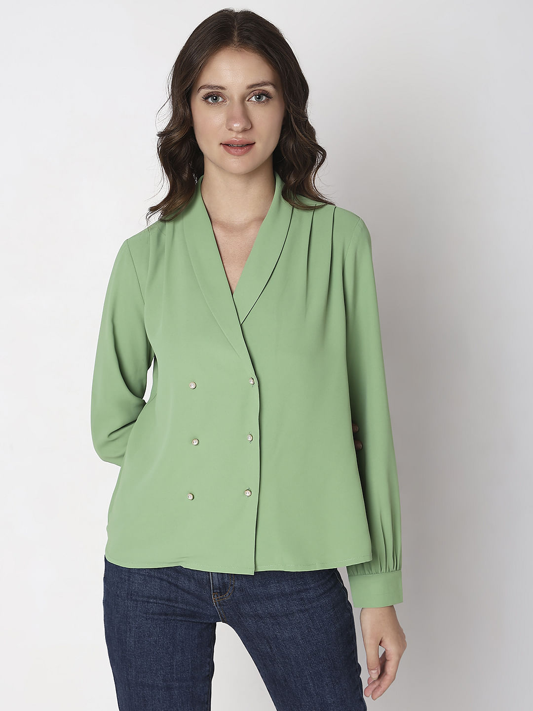 Light Green Full Sleeves Top