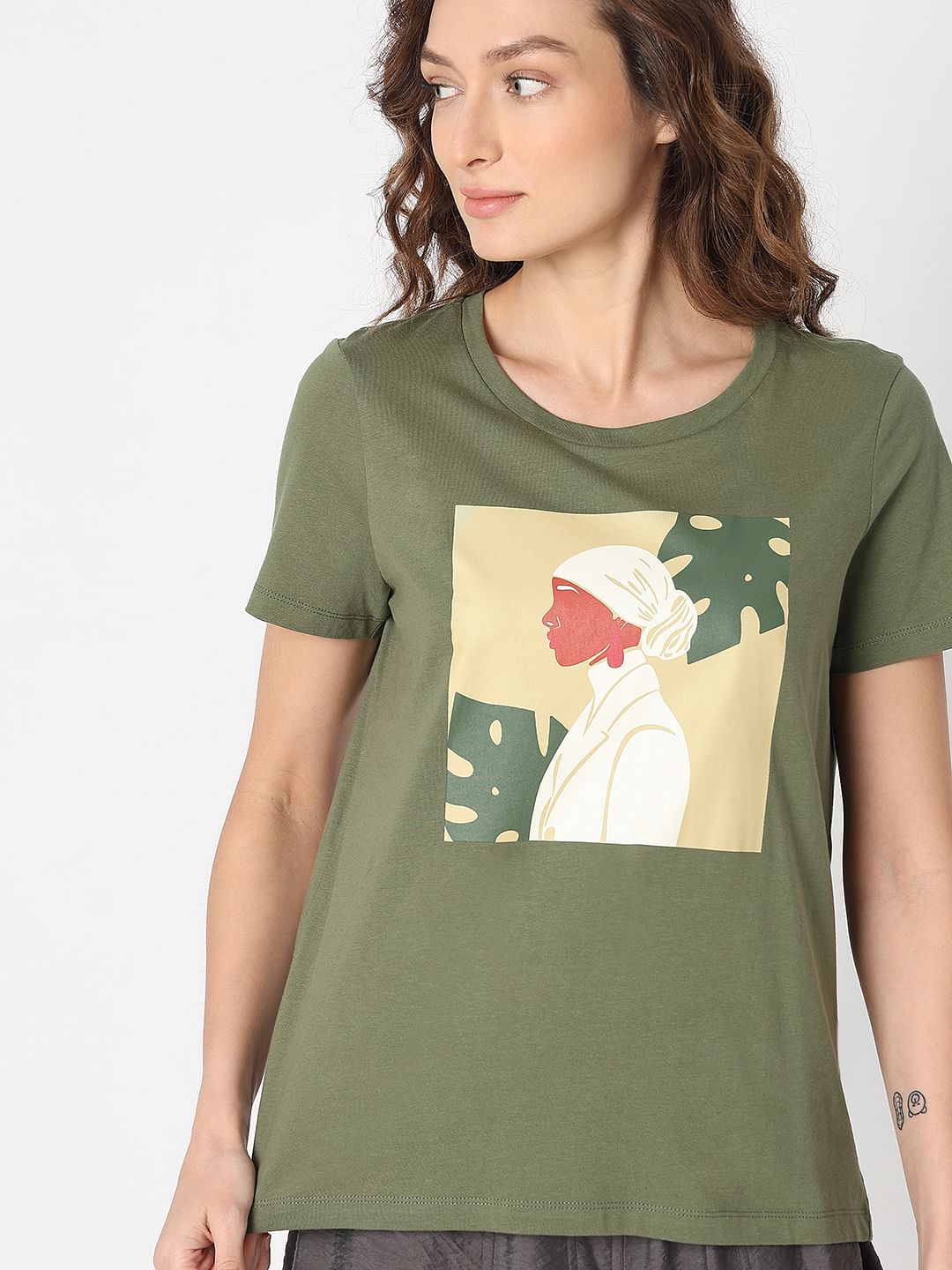 Green Graphic Print T-Shirt