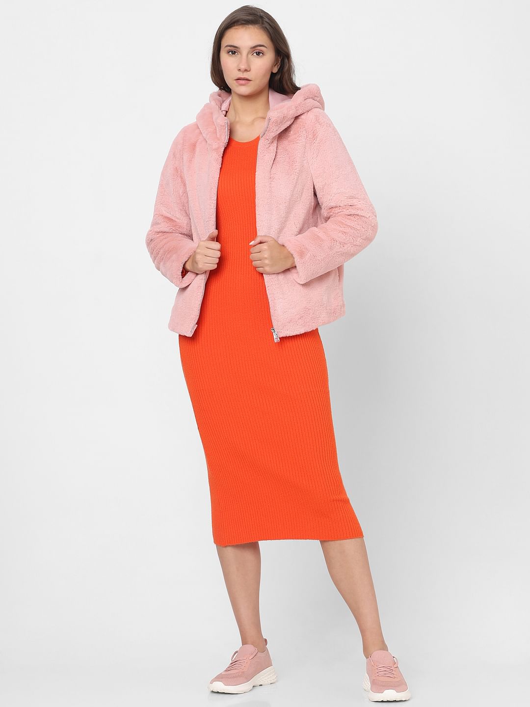 Light Pink Faux Fur Hoodie