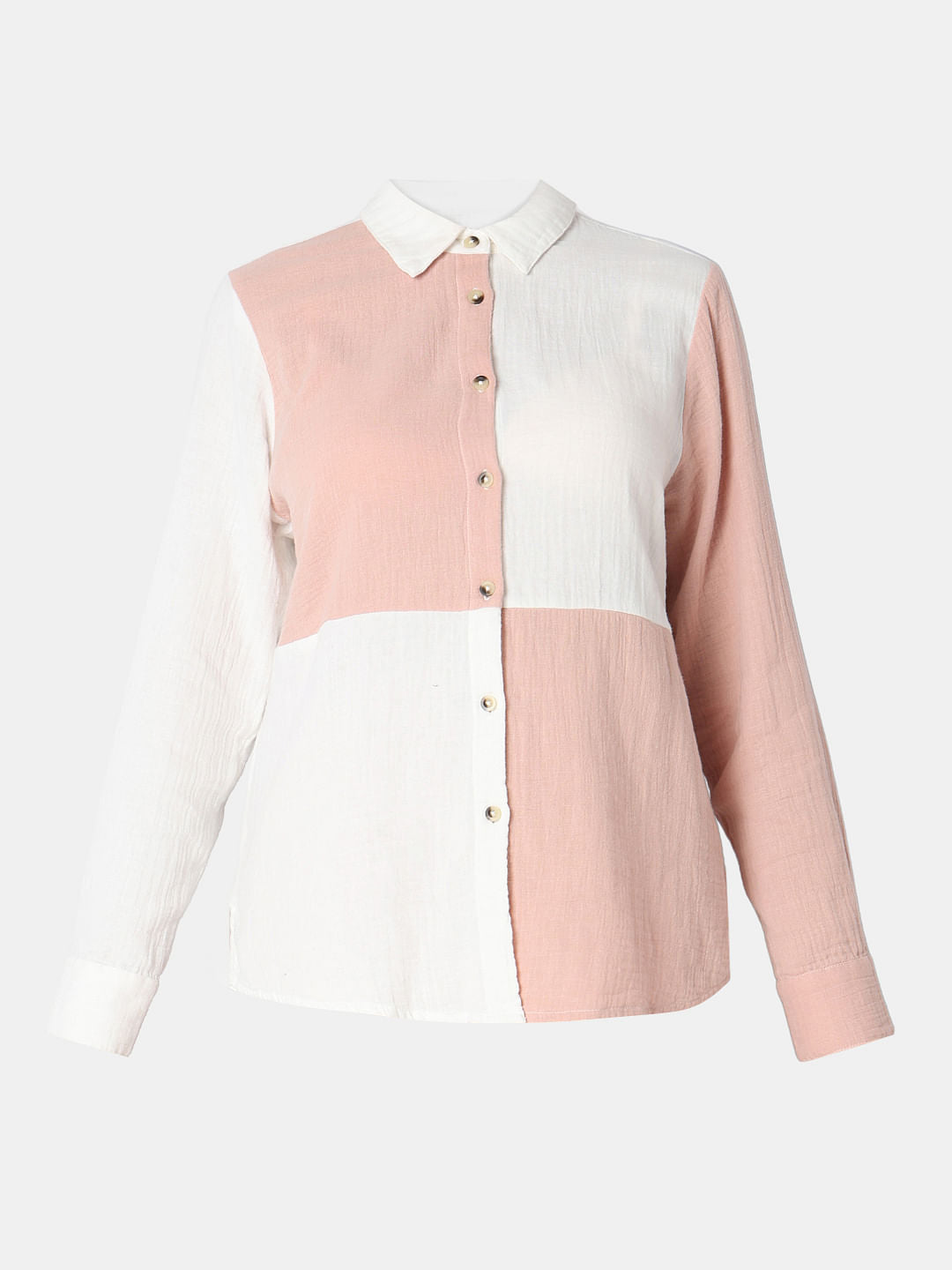 Pink Colourblocked Co-Ord Set Shirt