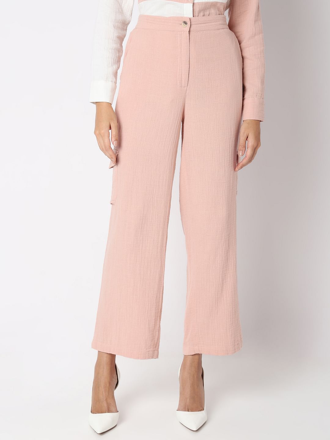Pink High Rise Co-Ord Set Pants