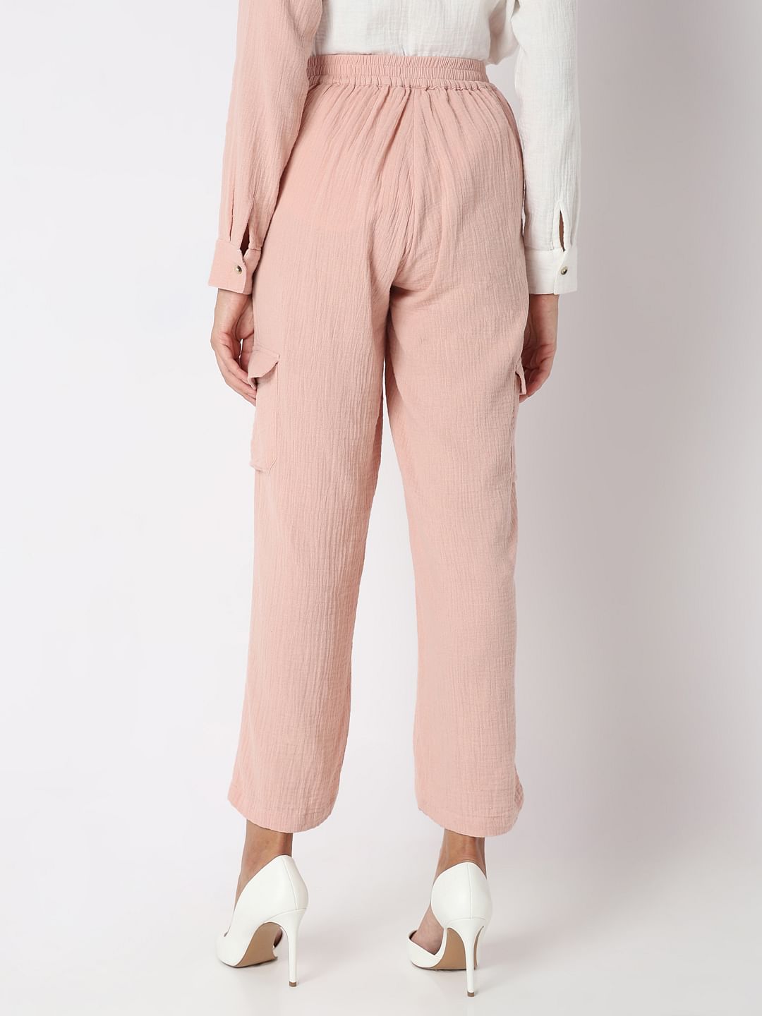 Pink High Rise Co-Ord Set Pants