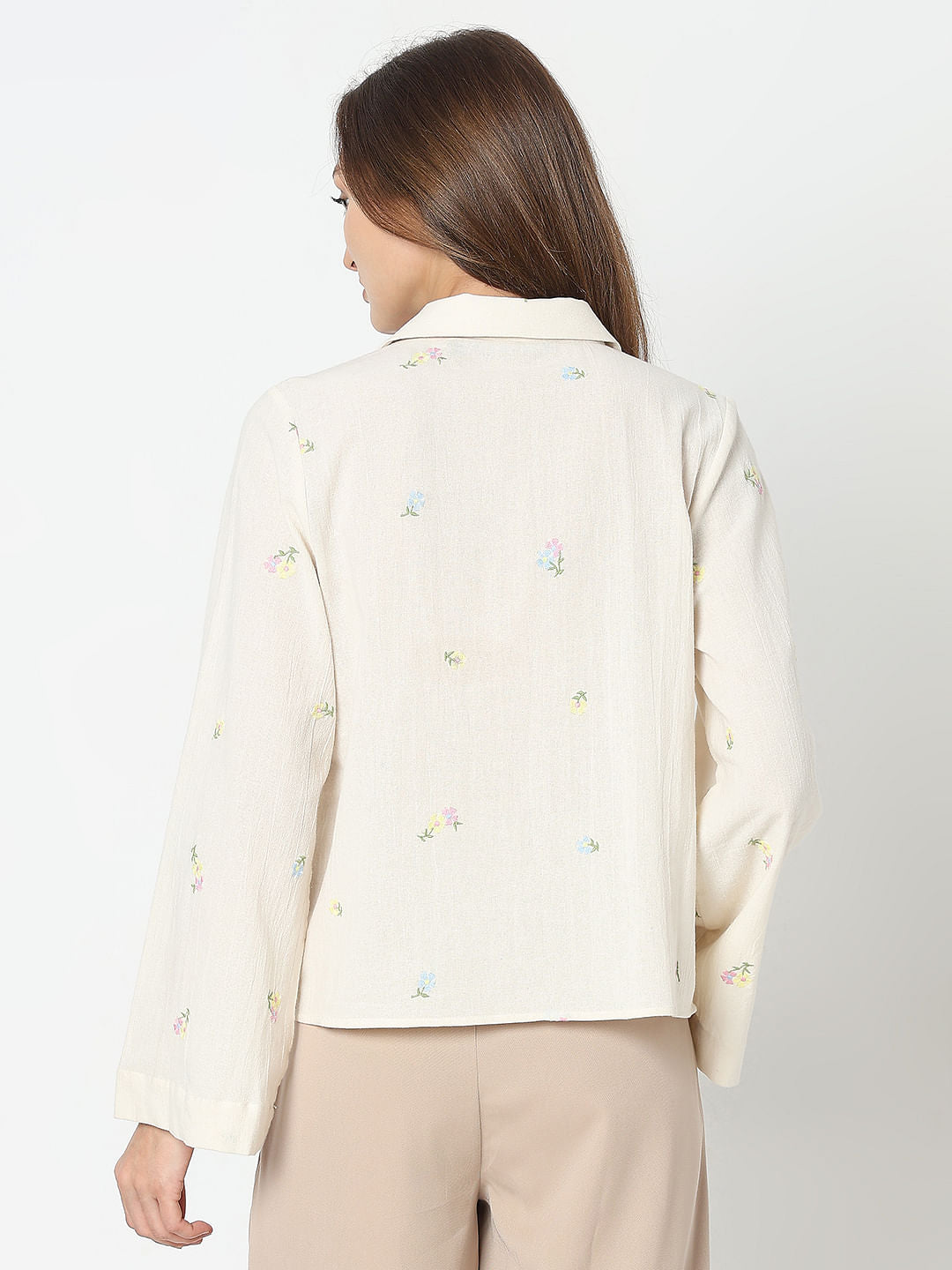 Off-White Embroidered Cotton Shirt