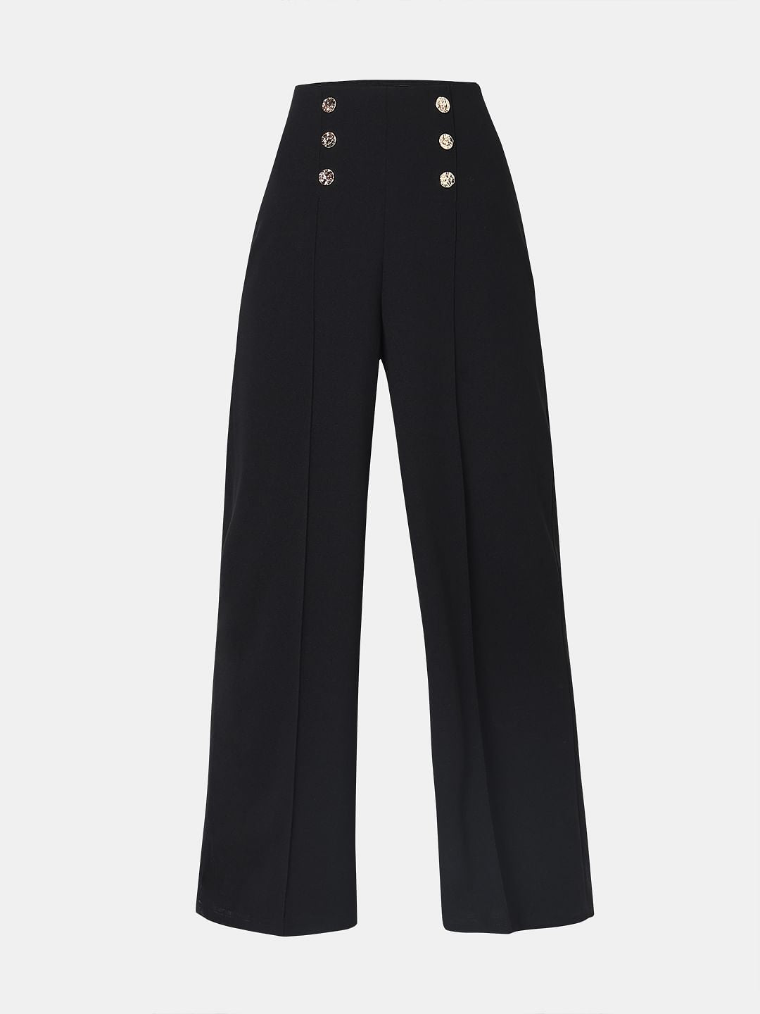 Black High Rise Wide Leg Pants
