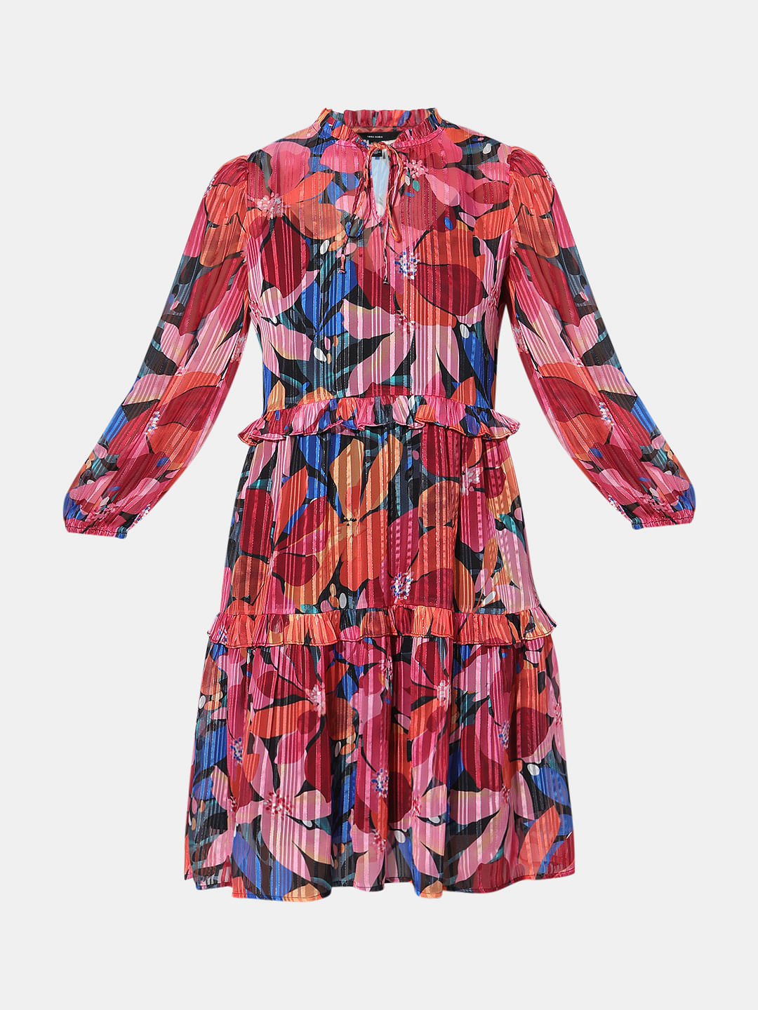 Pink Floral Print Shift Dress