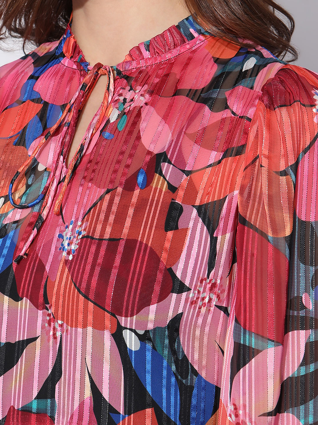 Pink Floral Print Shift Dress