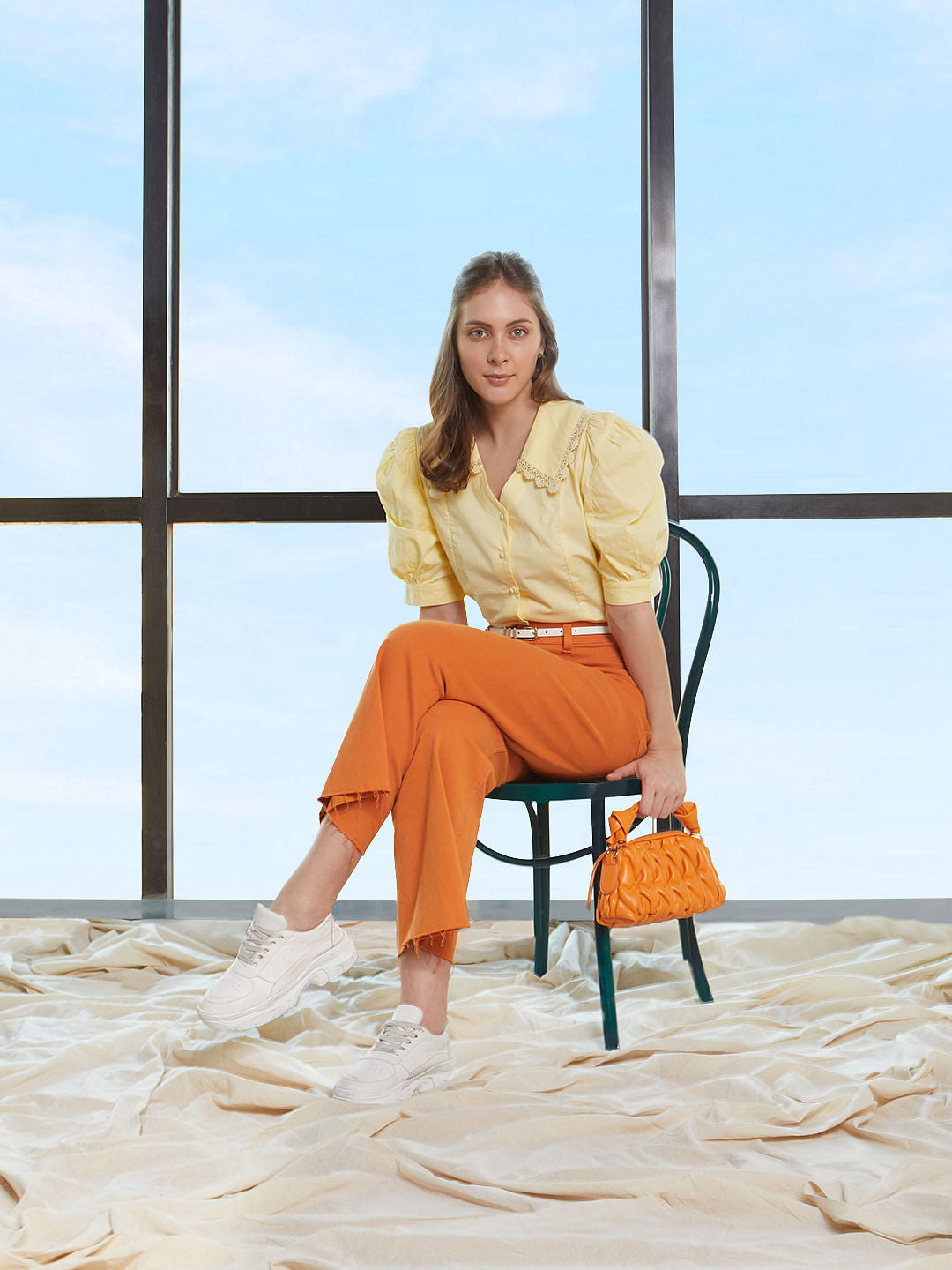 Yellow Puff Sleeves Top