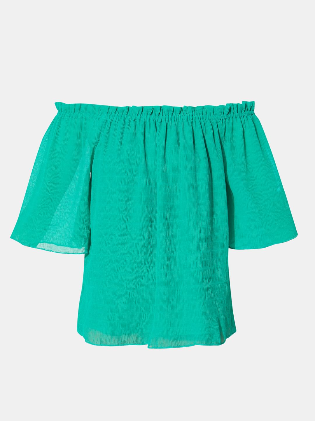 Green Off-Shoulder Top