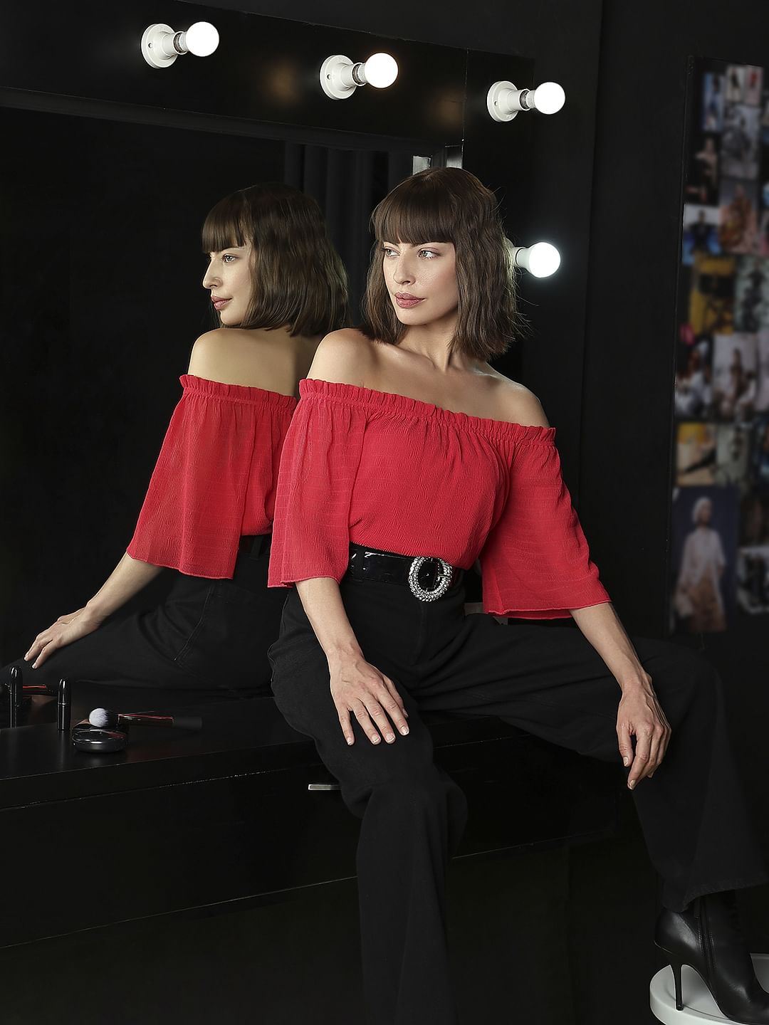 Red Off-Shoulder Top