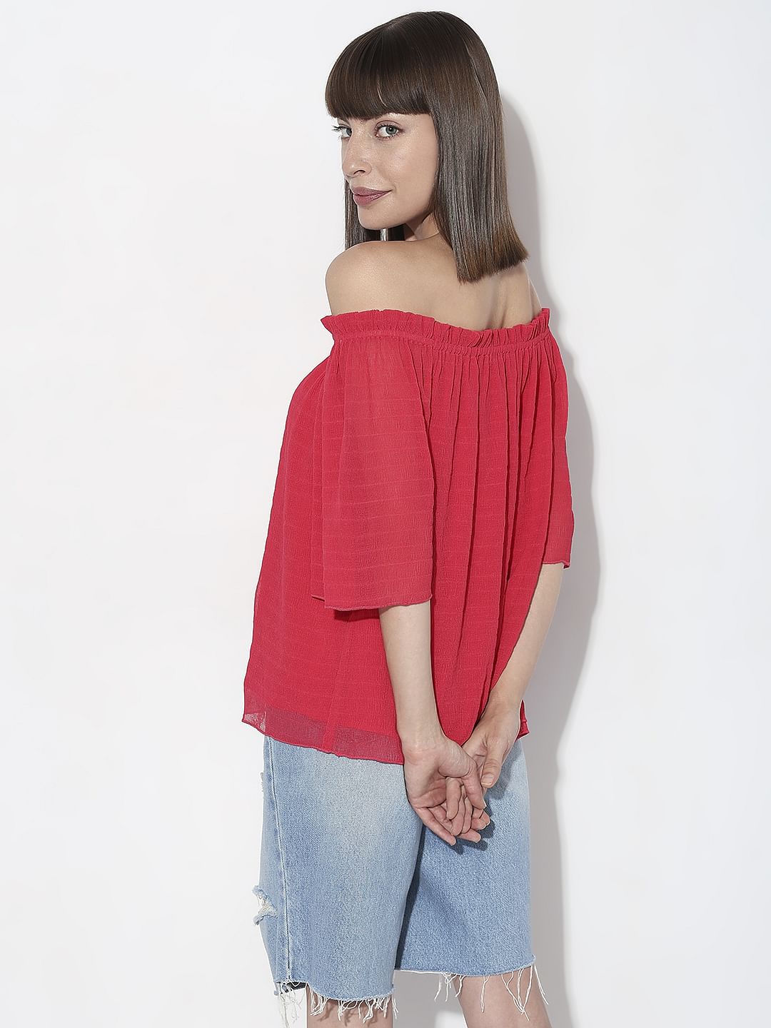 Red Off-Shoulder Top