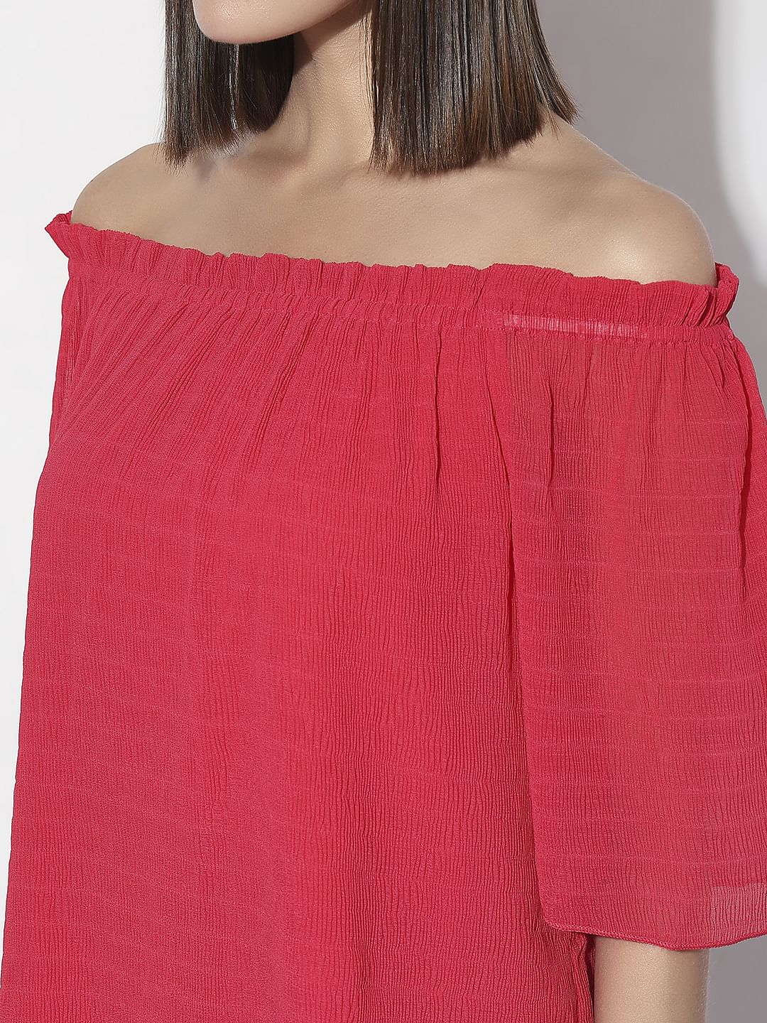 Red Off-Shoulder Top