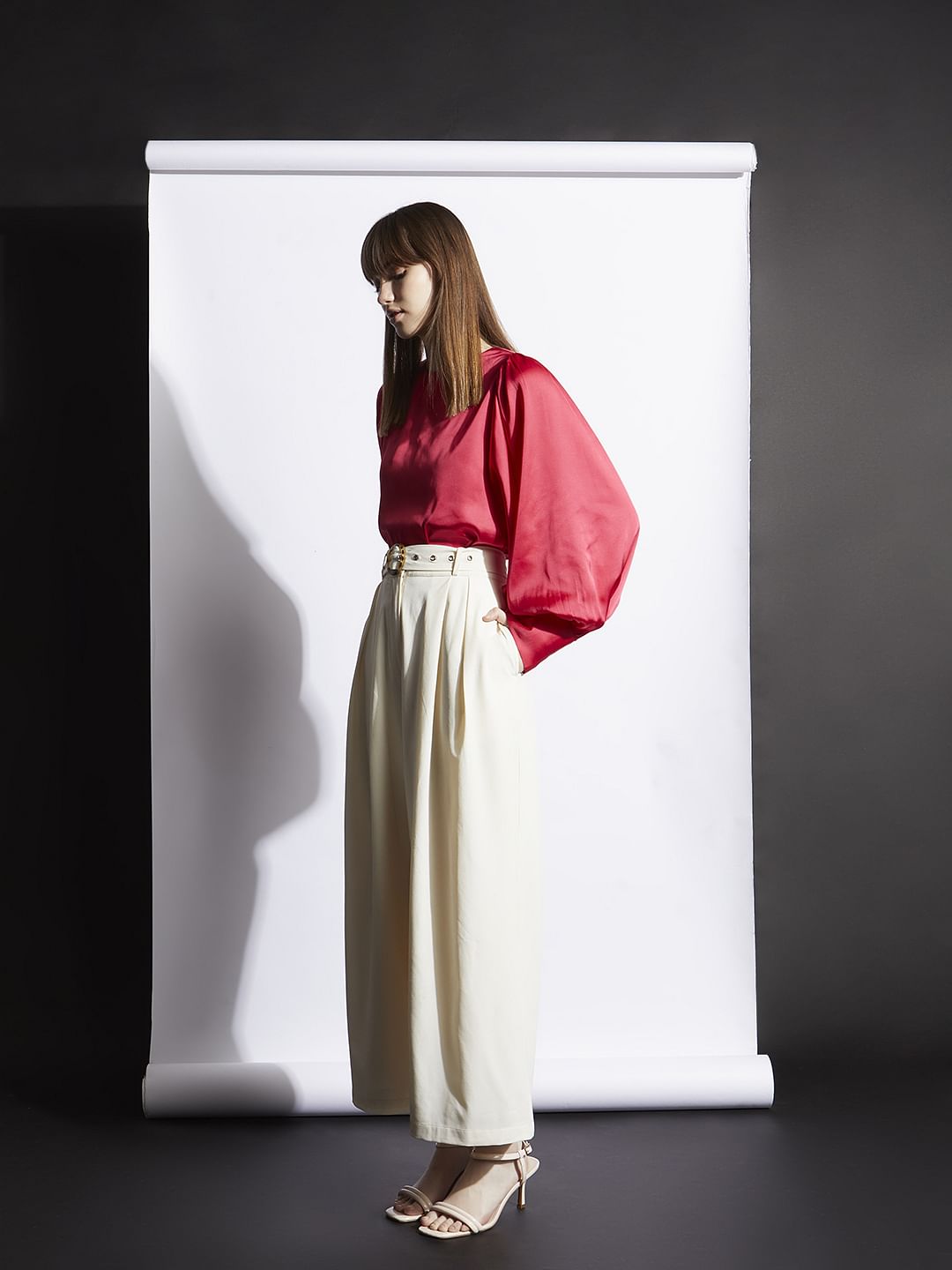 Magenta Batwing Sleeves Top