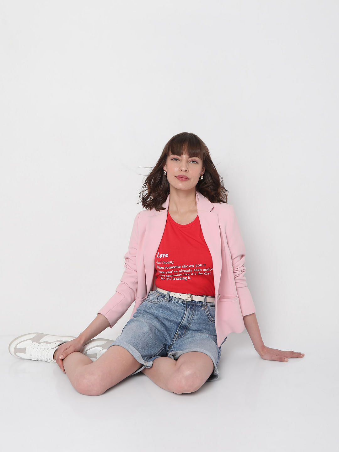 Red Text Print T-Shirt