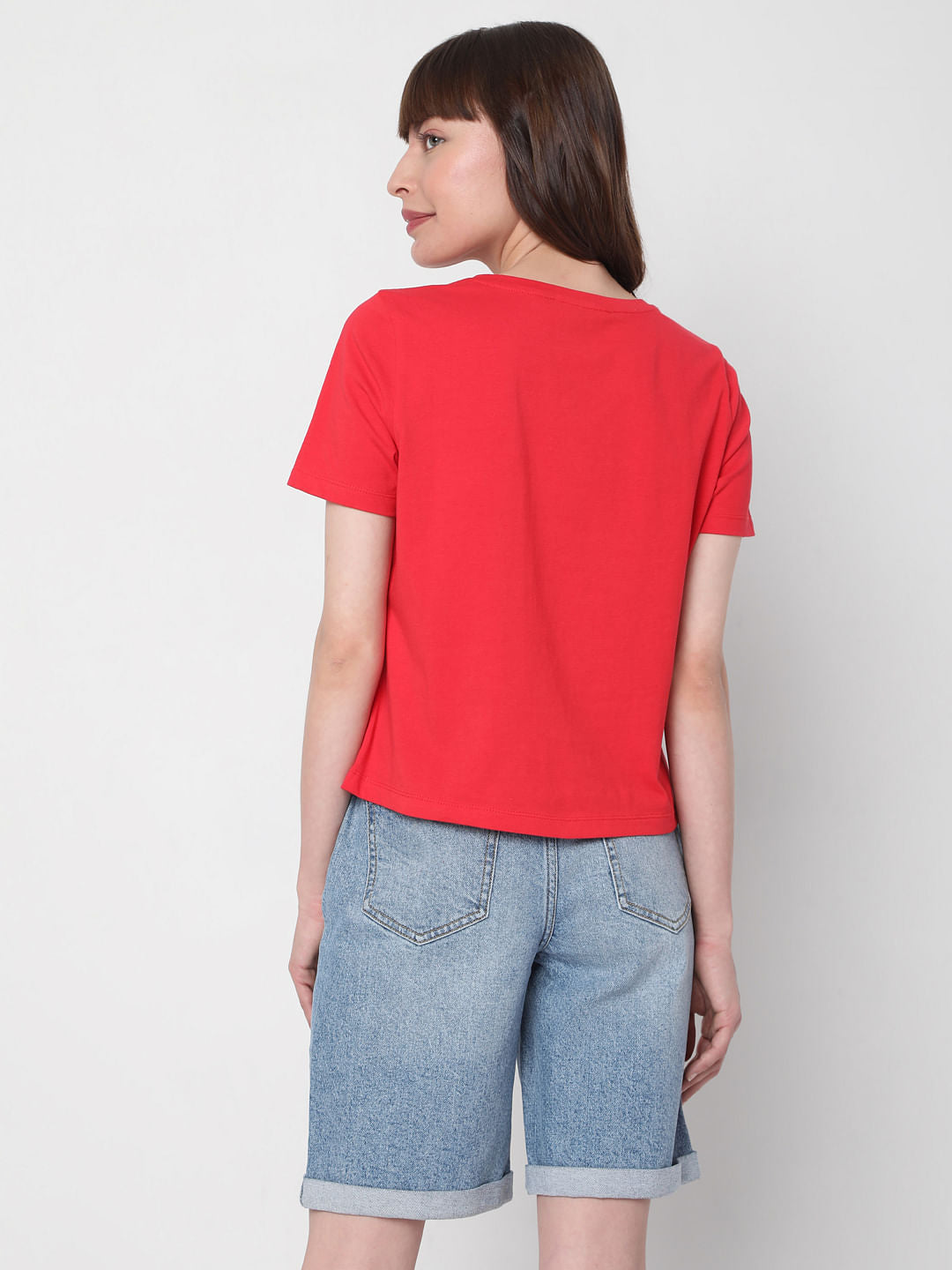 Red Text Print T-Shirt