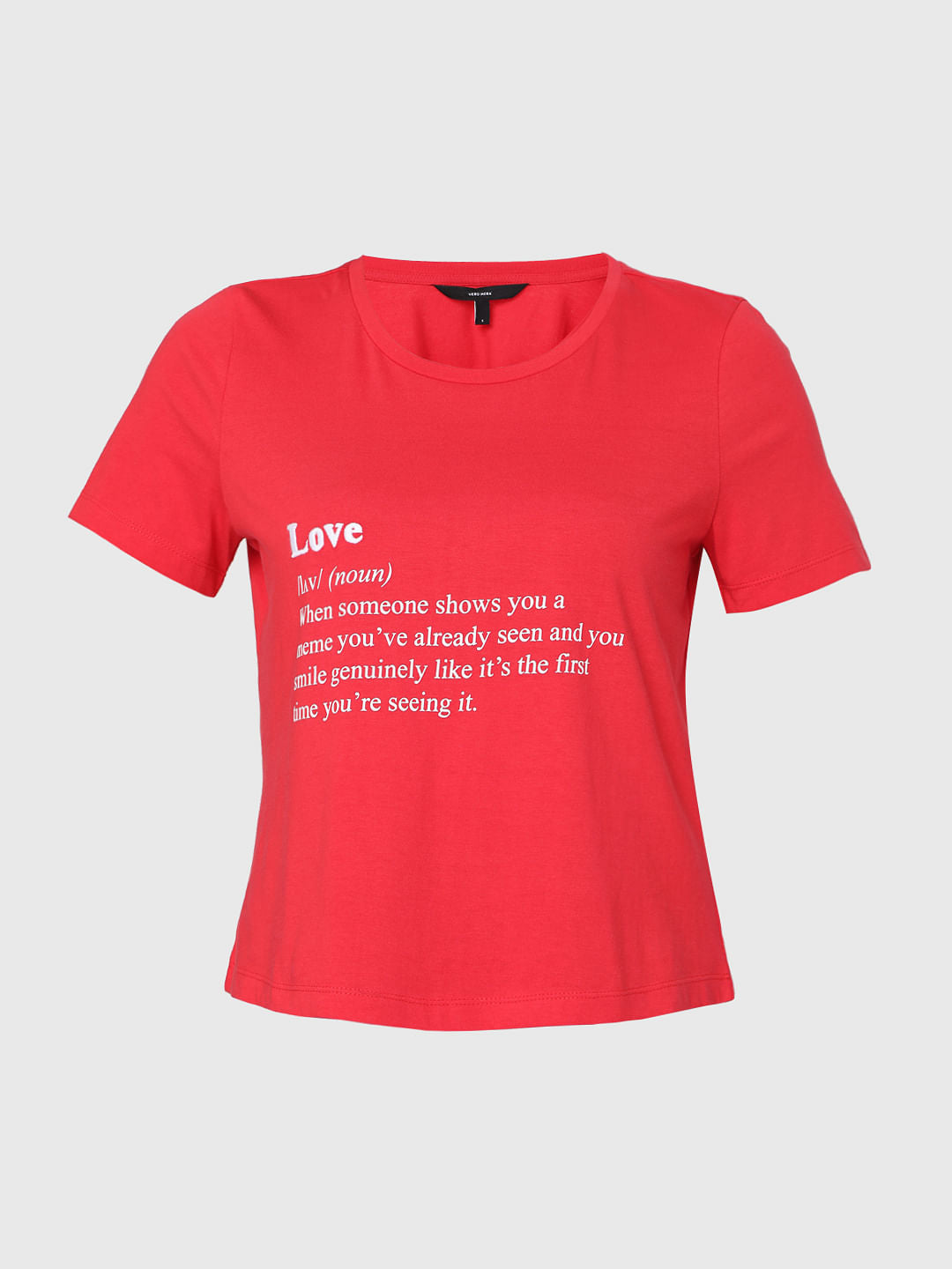 Red Text Print T-Shirt