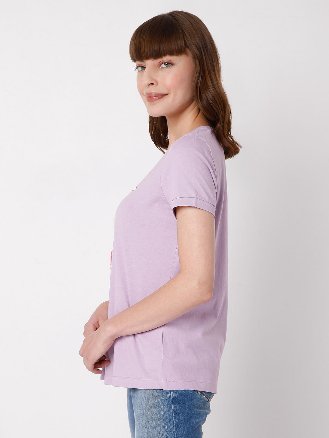 Lavender Graphic Print T-Shirt