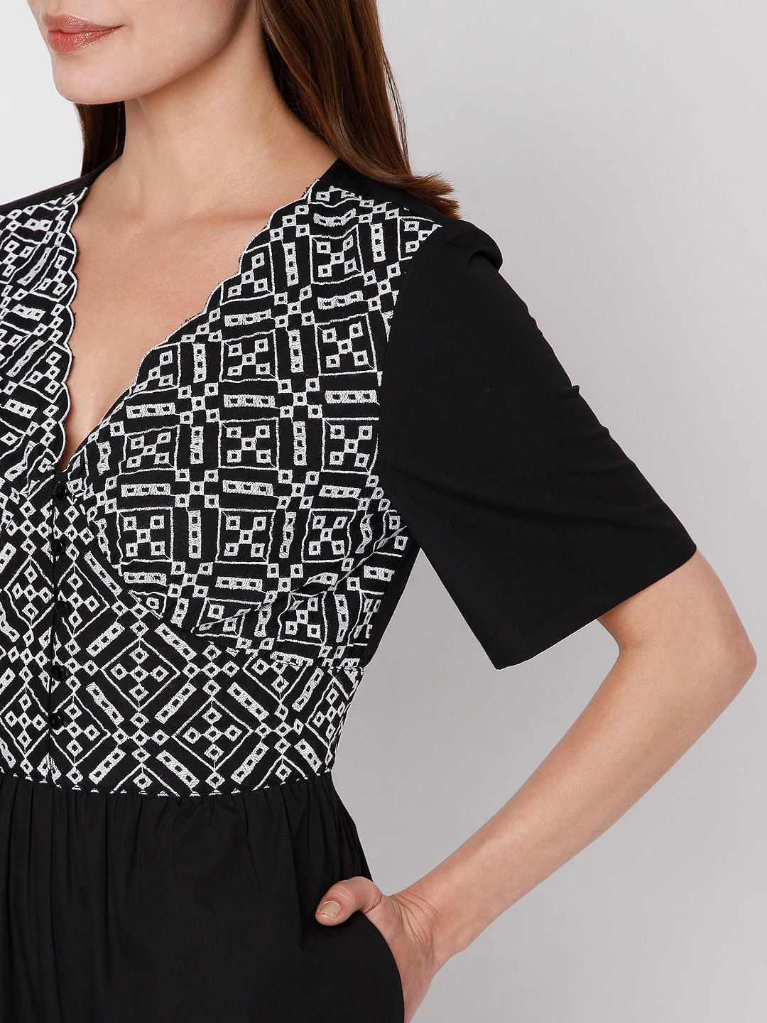 Black Embroidered Jumpsuit