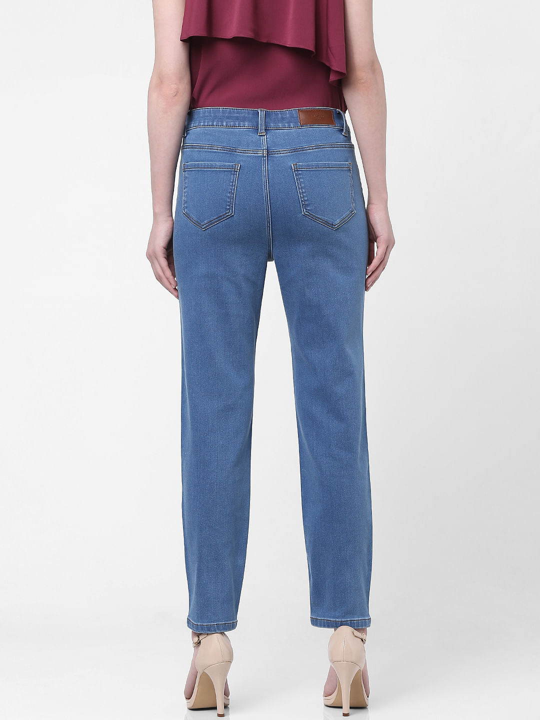 Blue High Rise Slim Jeans