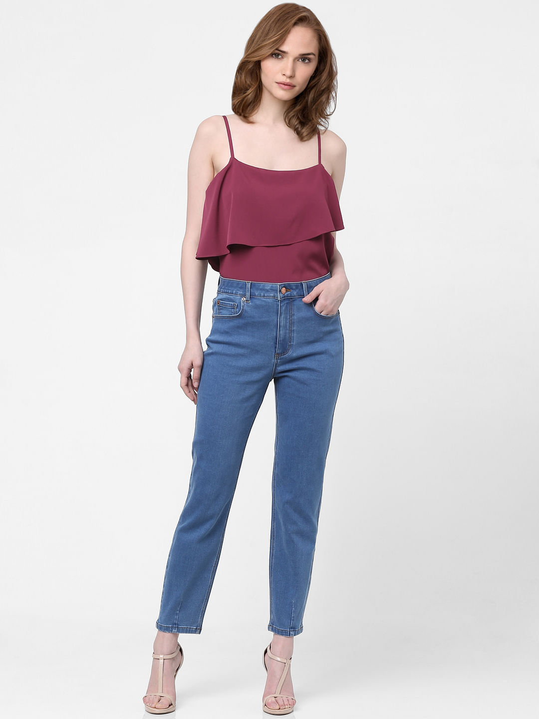 Blue High Rise Slim Jeans