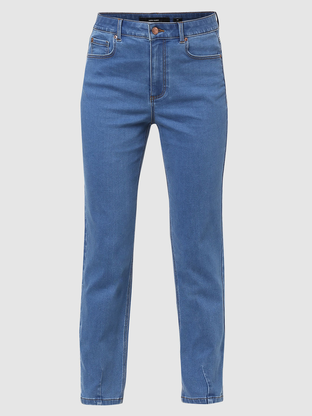 Blue High Rise Slim Jeans