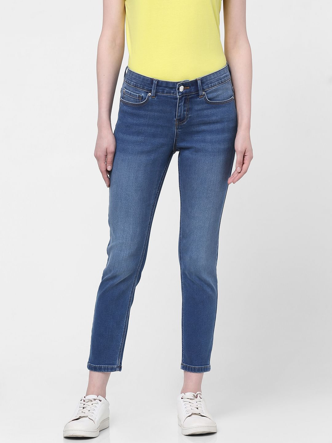 Blue Mid Rise Wendy Skinny Jeans