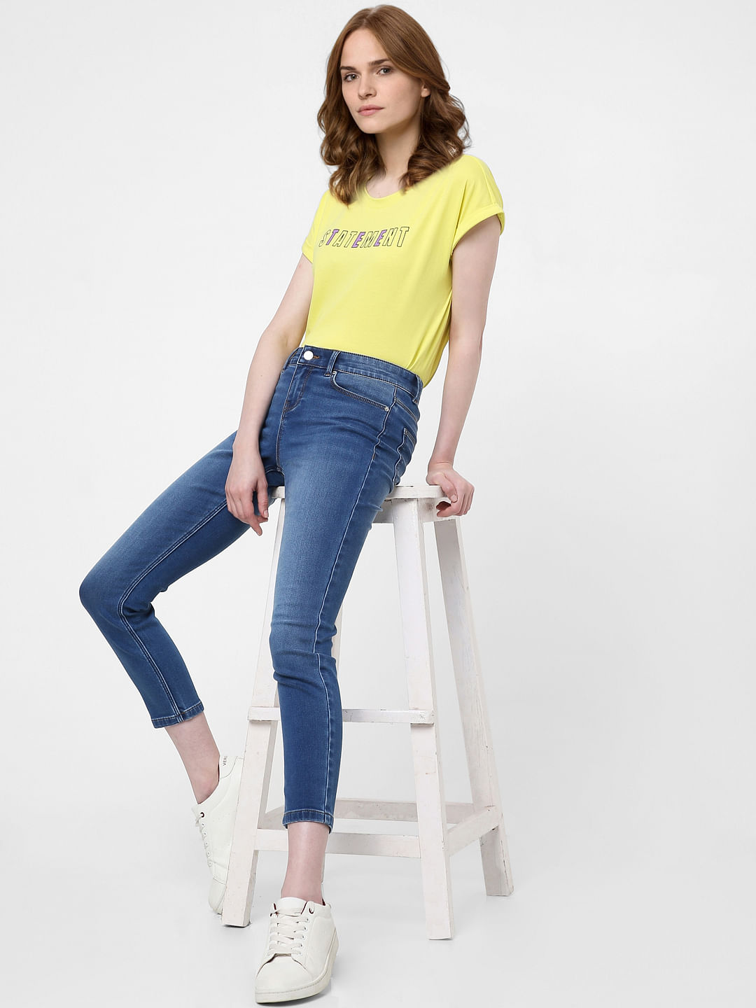 Blue Mid Rise Wendy Skinny Jeans