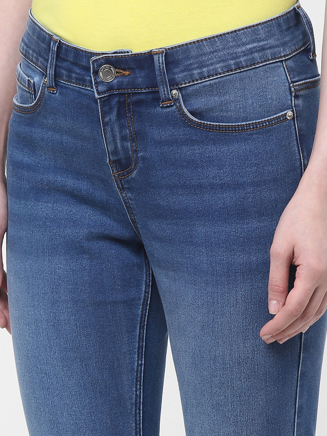 Blue Mid Rise Wendy Skinny Jeans