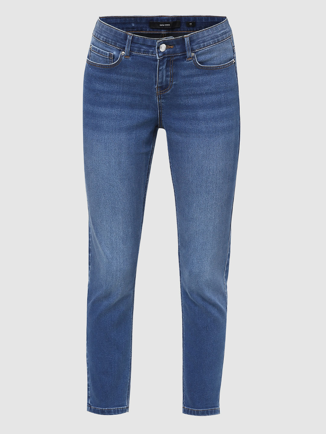 Blue Mid Rise Wendy Skinny Jeans