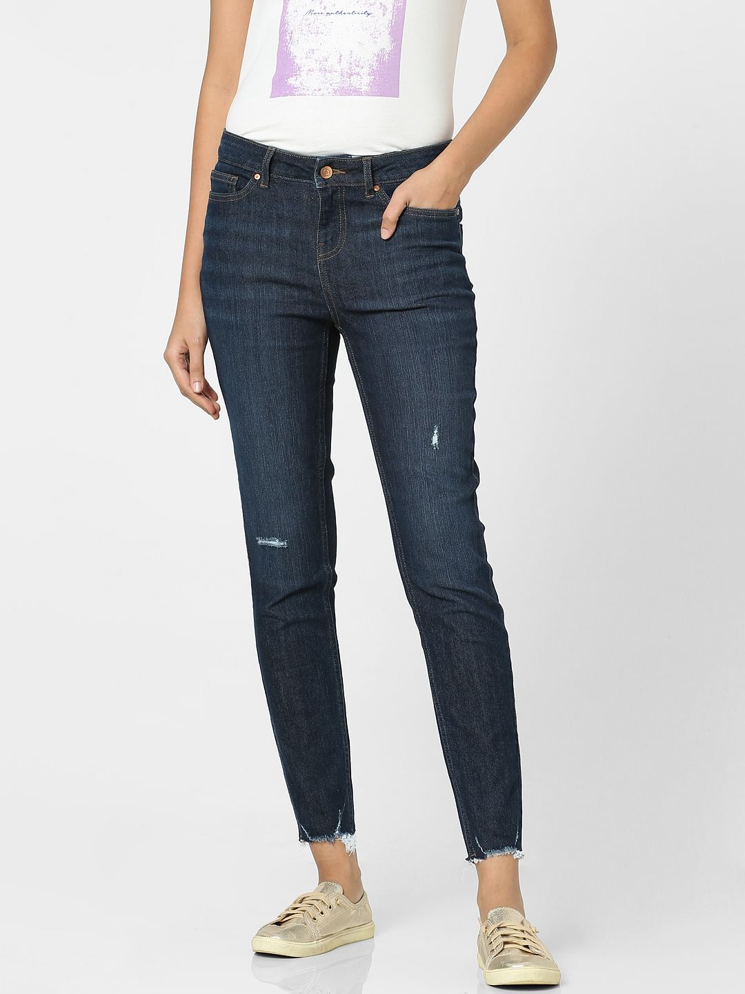 Blue Mid Rise Wendy Skinny Jeans
