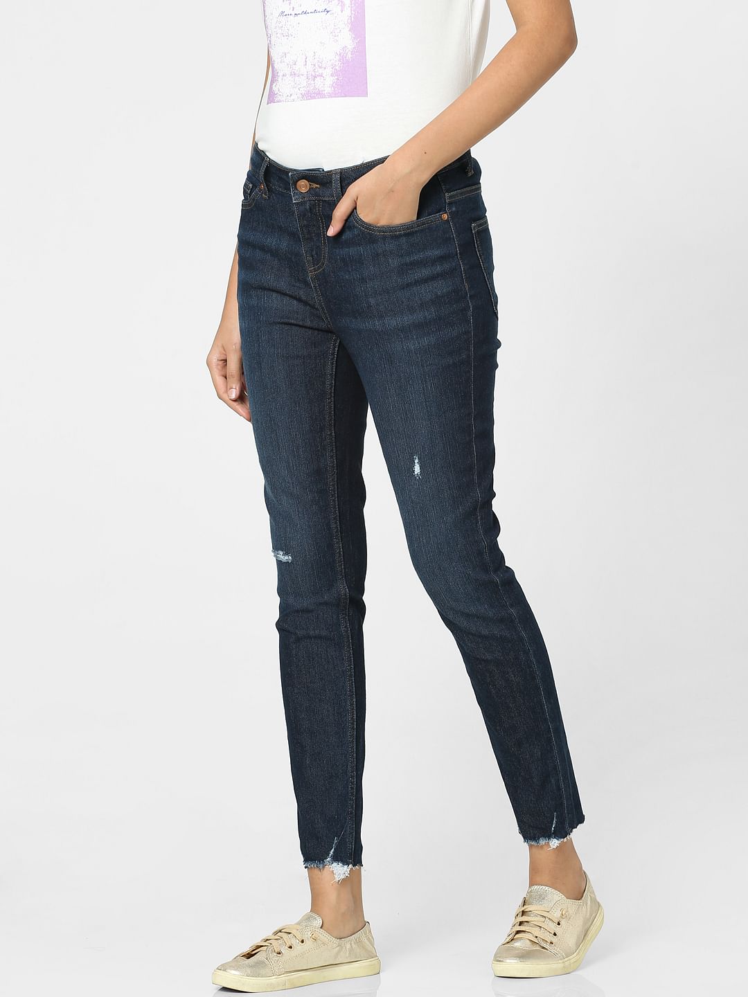 Blue Mid Rise Wendy Skinny Jeans
