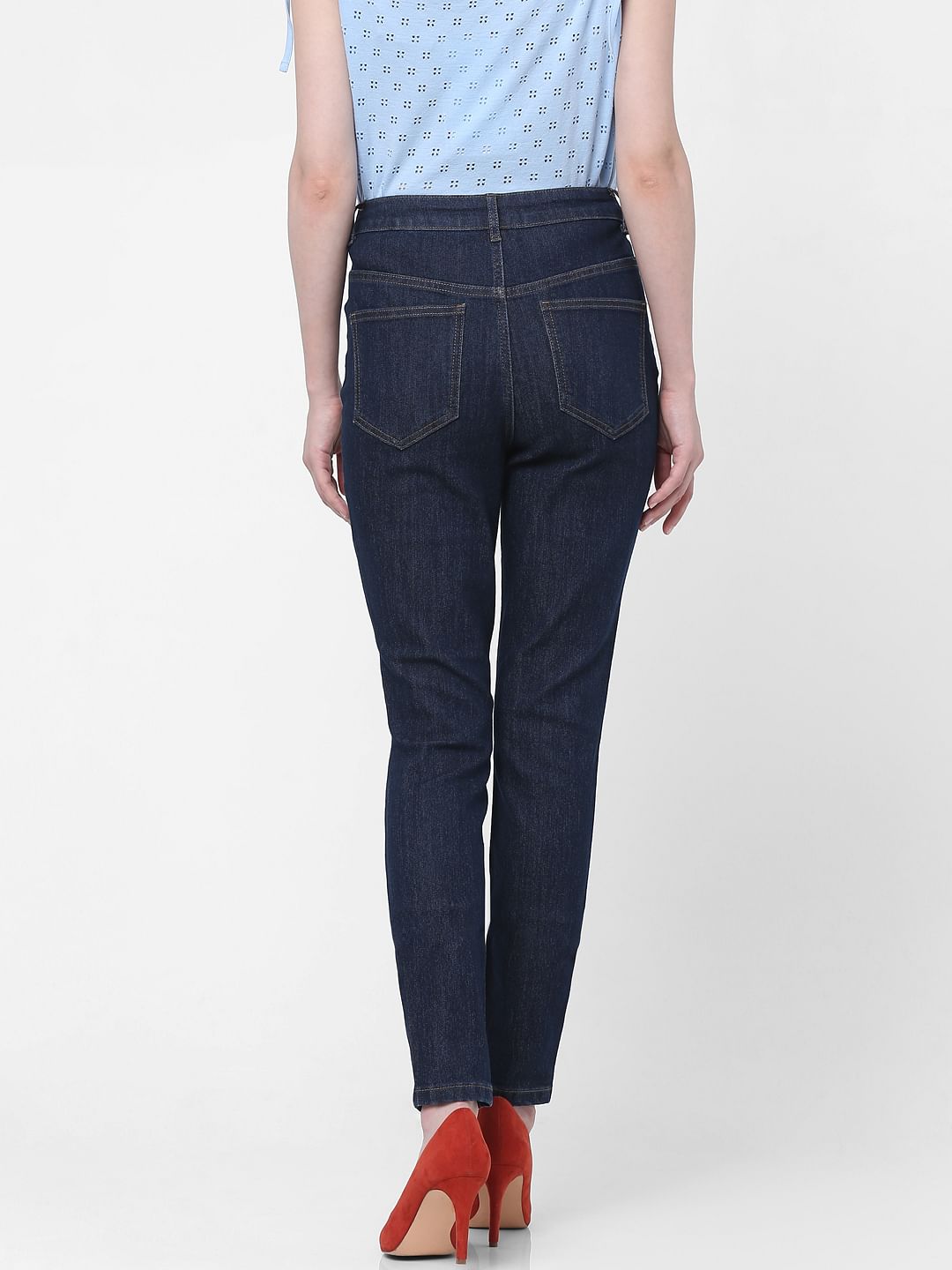 Blue Mid Rise Wendy Skinny Jeans