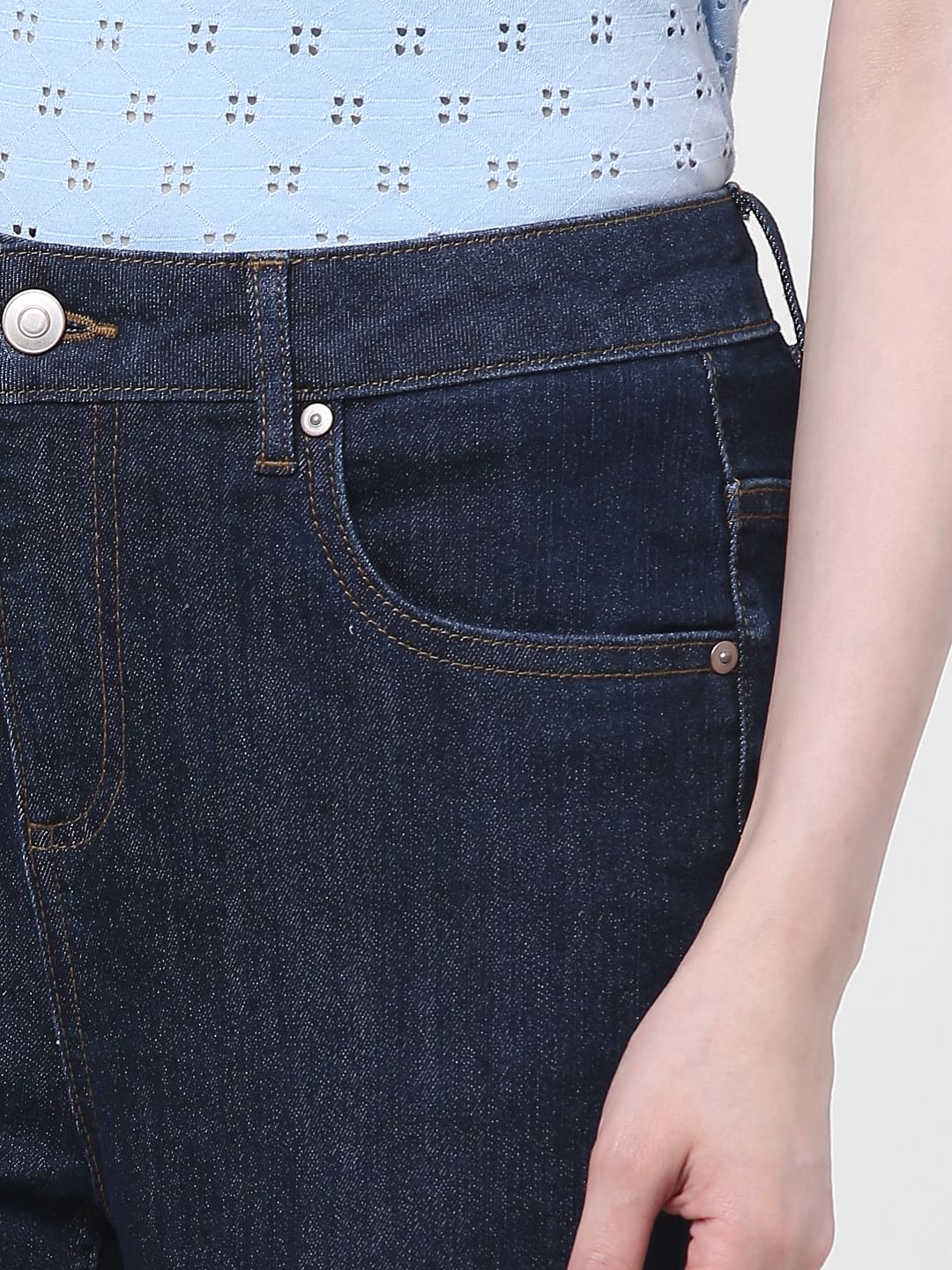 Blue Mid Rise Wendy Skinny Jeans