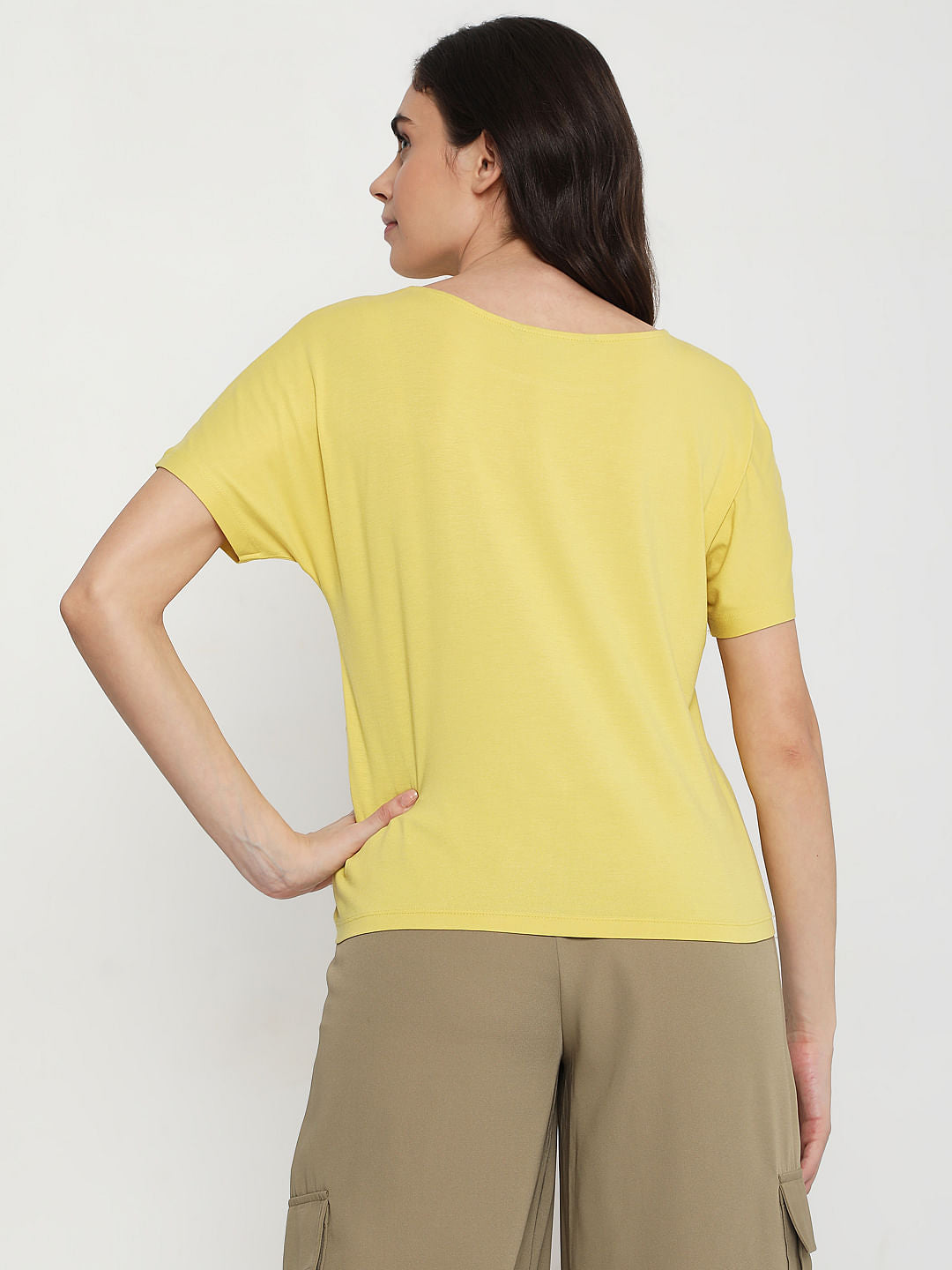 Yellow Tie-Up Detail T-Shirt