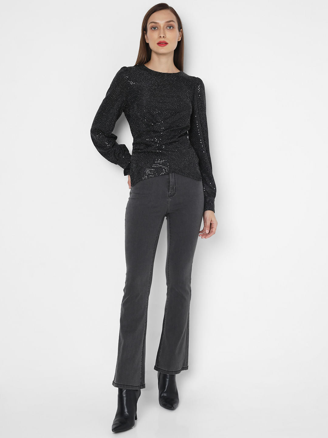 Black Lurex Knit Top