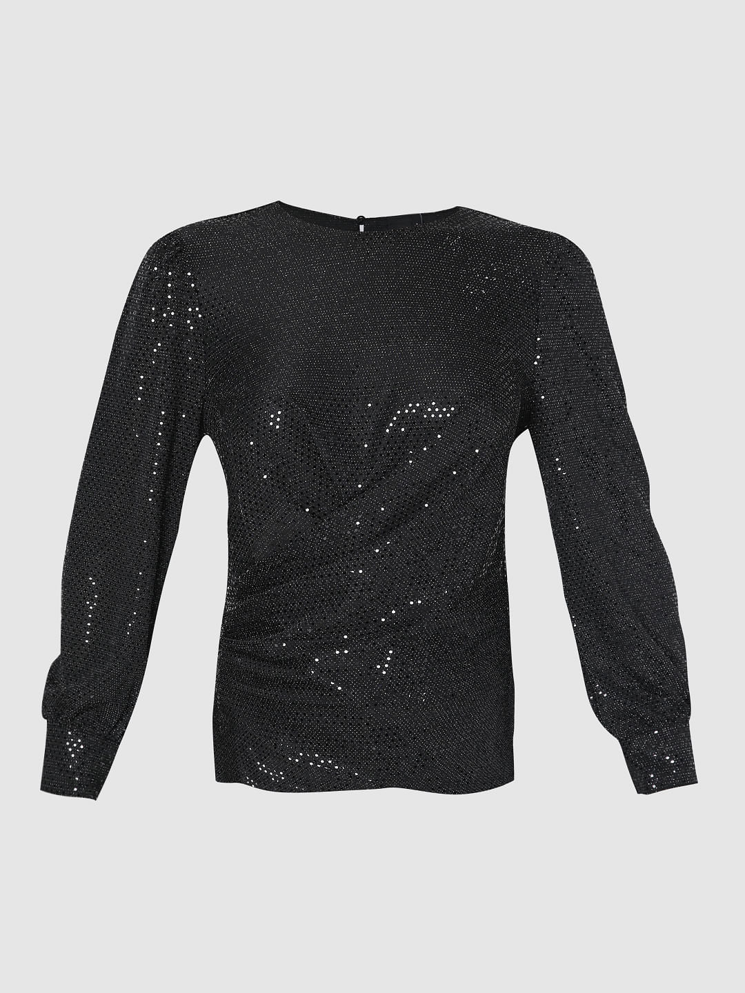 Black Lurex Knit Top