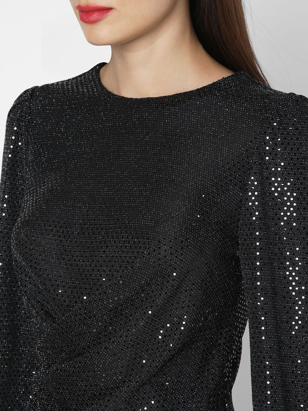 Black Lurex Knit Top