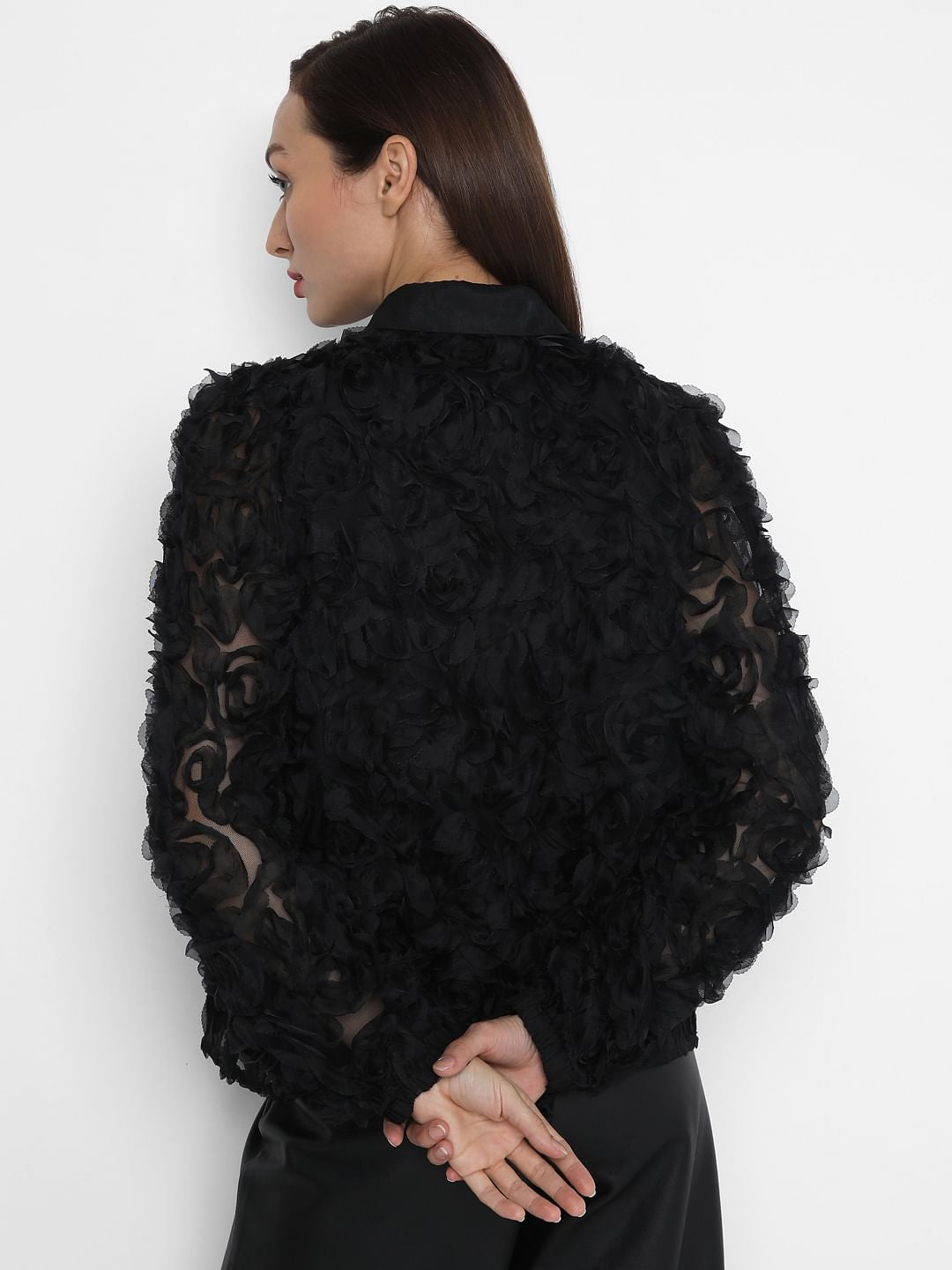 Black Rose Textured Shirt