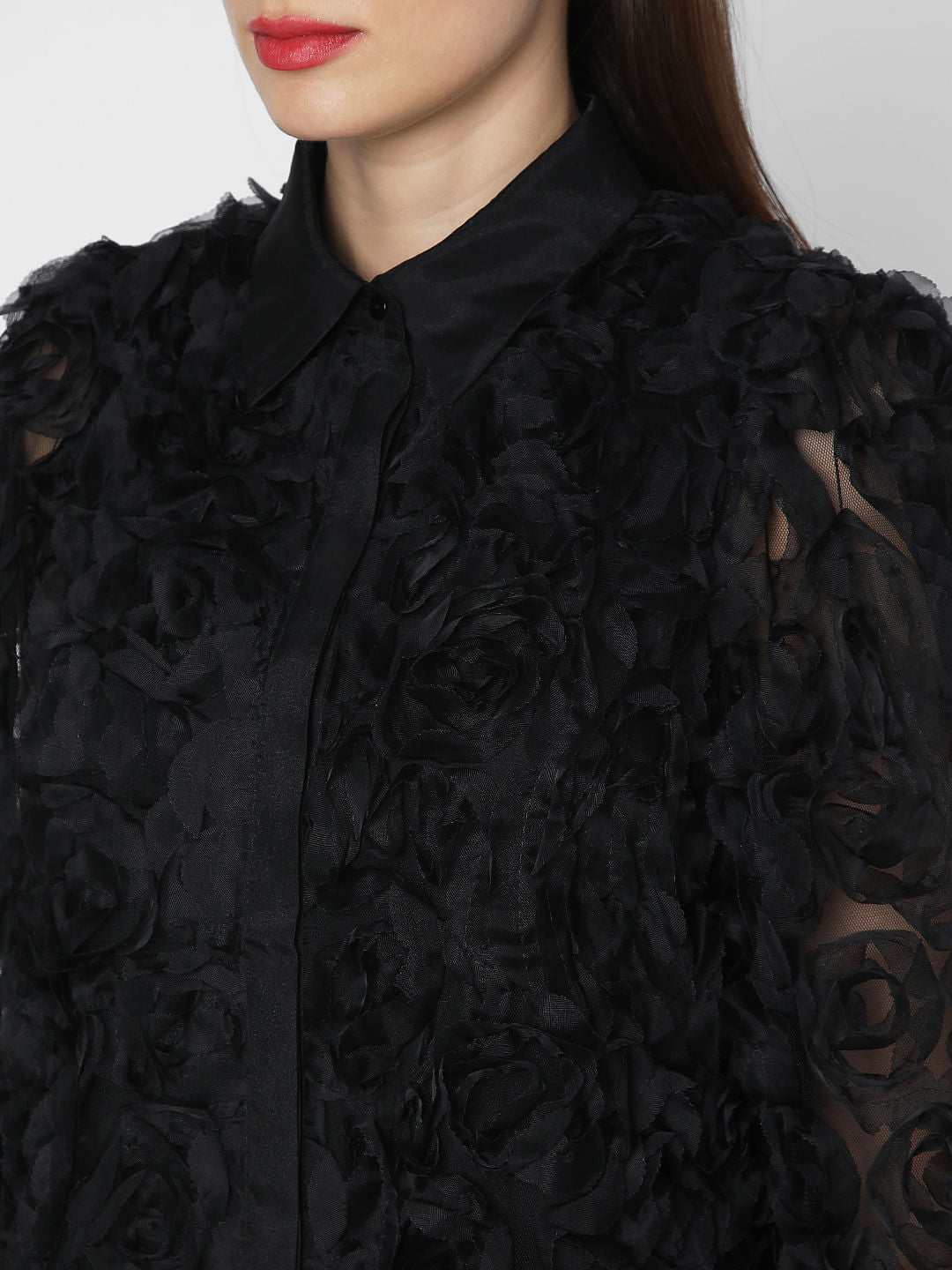 Black Rose Textured Shirt