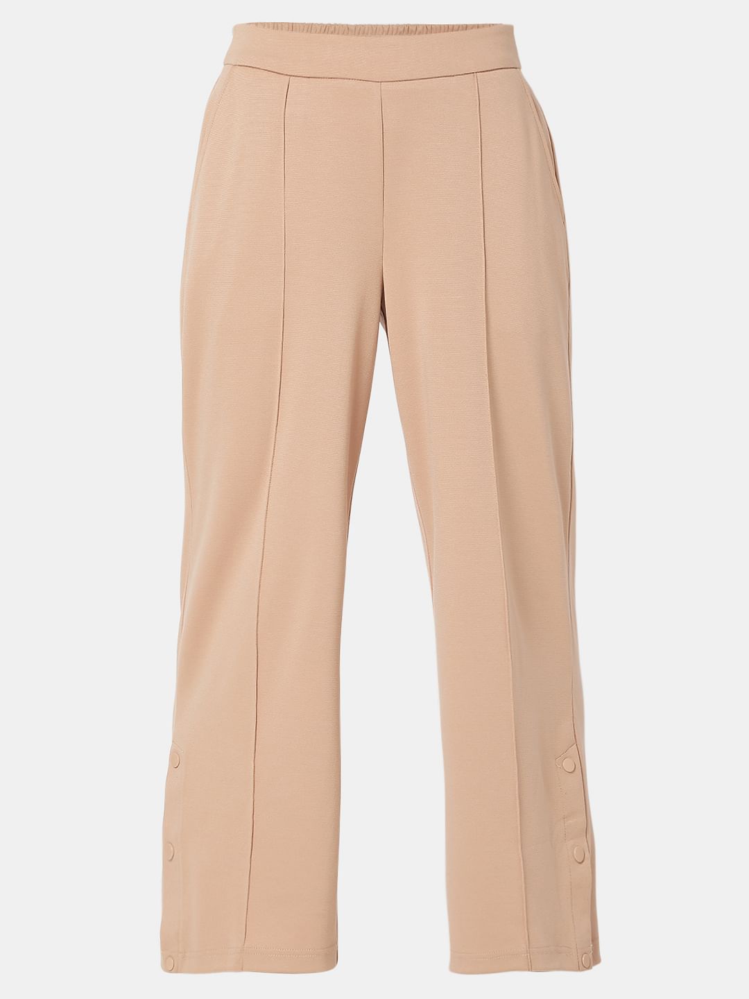 Brown Mid Rise Flared Pants