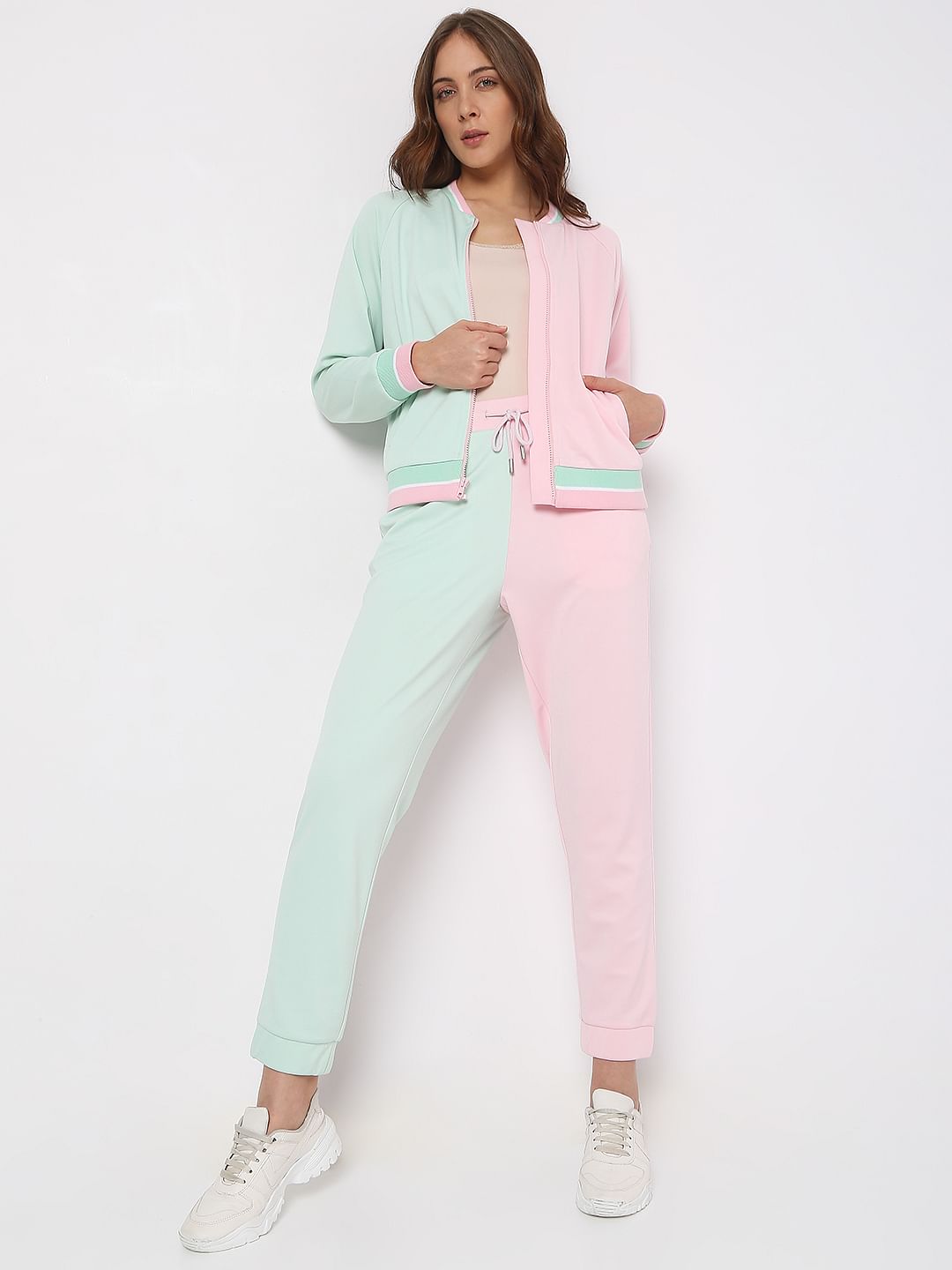 Pink Colourblocked Co-Ord Sweatshirt