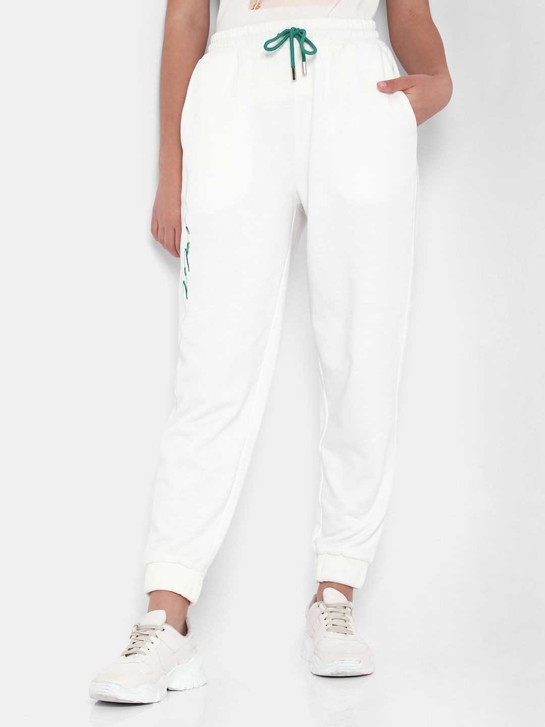 White High Rise Co-Ord Set Sweatpants