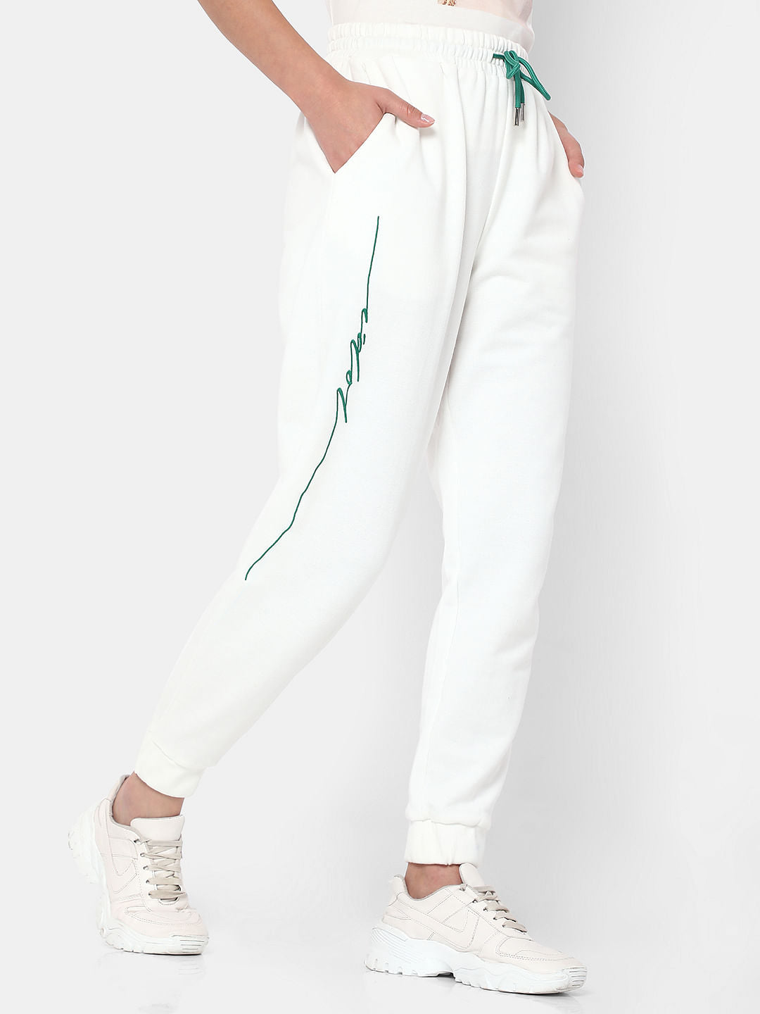 White High Rise Co-Ord Set Sweatpants