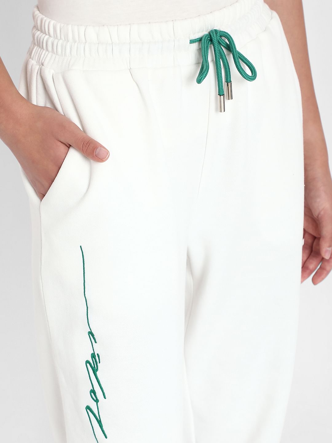 White High Rise Co-Ord Set Sweatpants